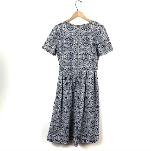 LuLaRoe | Amelia Gray and Black Aztec Print Dress - Picture 4 of 6